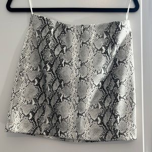Leather snake print skirt